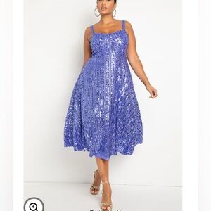 ELOQUII Purple Sequin Party Dress